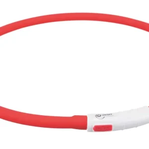 Saisonangebot TRIXIE Leuchtring Silikon USB XS-XL 70 Centimeter rot